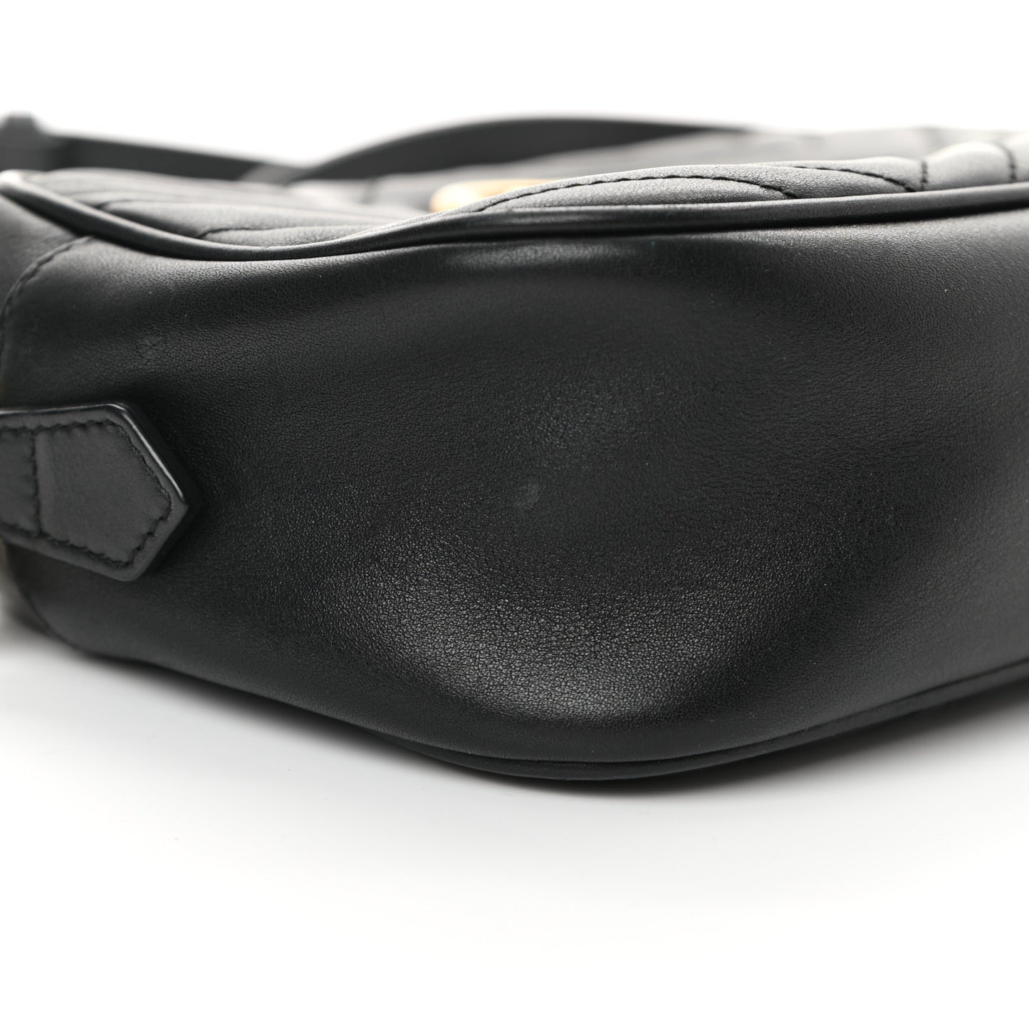 Calfskin Matelasse Small GG Marmont Chain Shoulder Bag Black