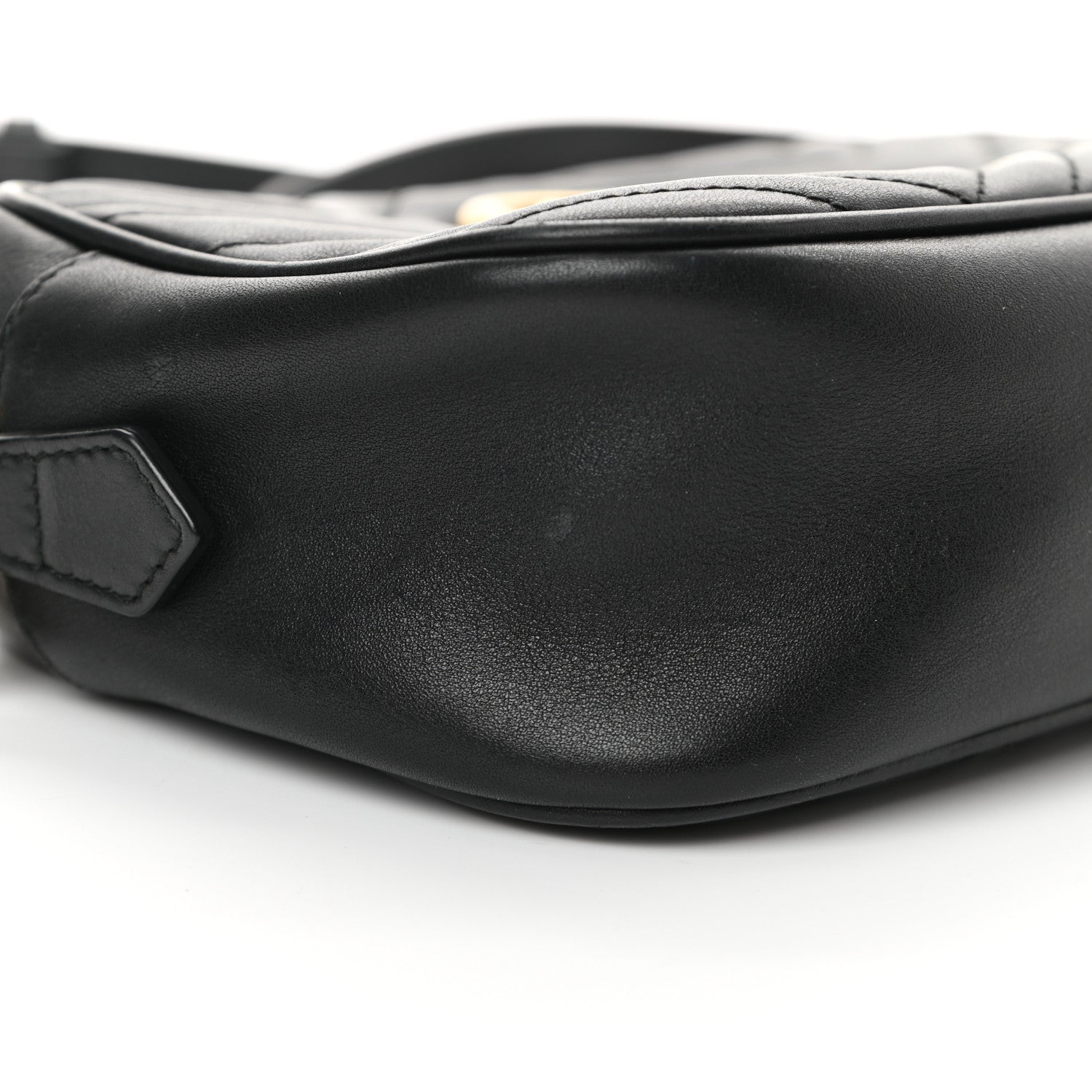 Gucci Calfskin Matelasse Small GG Marmont Chain Shoulder Bag Black 12 of 16