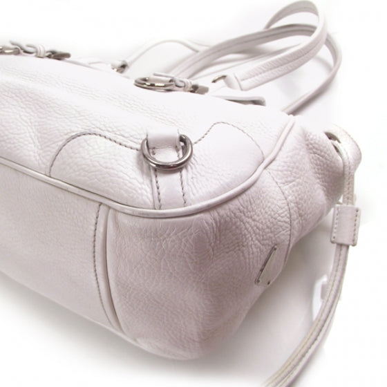 Leather Multi Pocket Hobo White