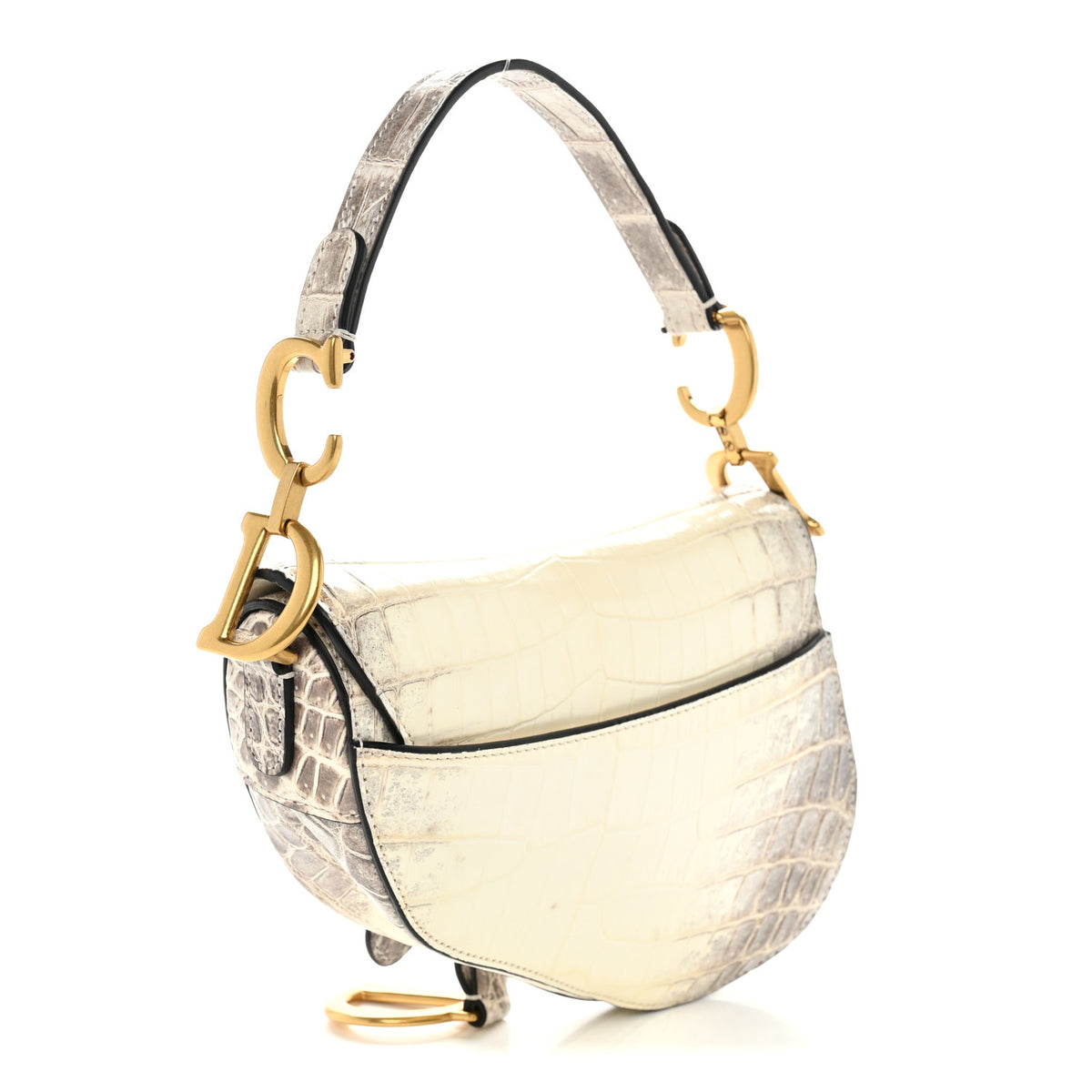 Christian Dior Niloticus Crocodile Himalaya Mini Saddle Bag Latte 3 of 11
