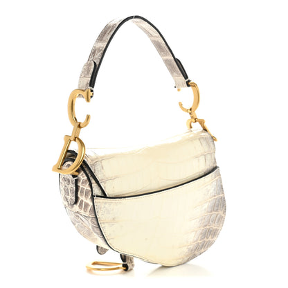 Christian Dior Niloticus Crocodile Himalaya Mini Saddle Bag Latte 3 of 11