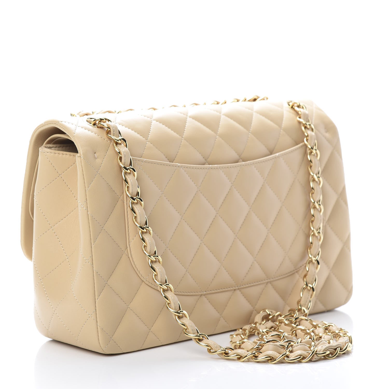 Chanel Lambskin Quilted Jumbo Double Flap Beige Clair 3 of 13