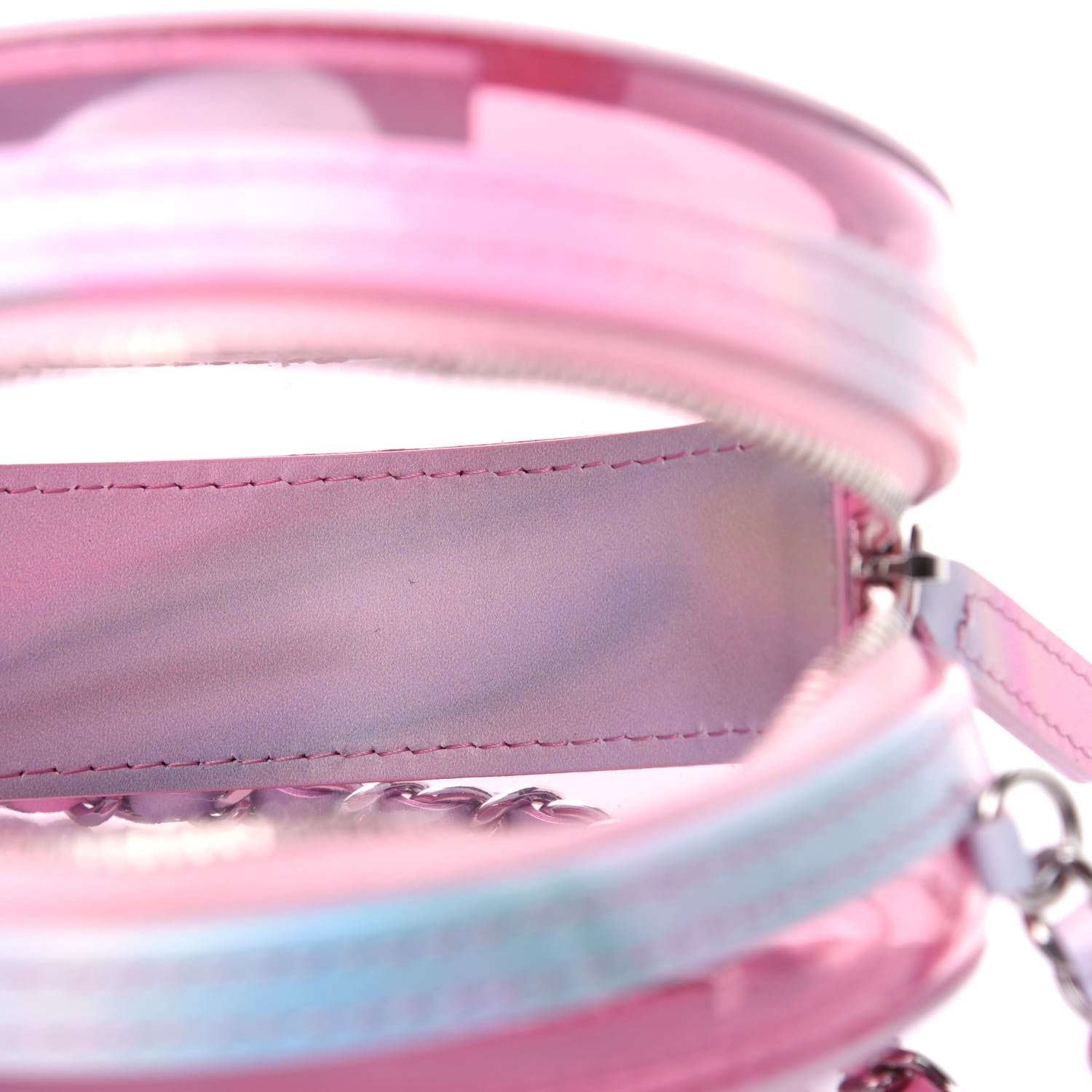 Chanel PVC Lambskin Filigree Round Clutch With Chain Pink 5 of 11
