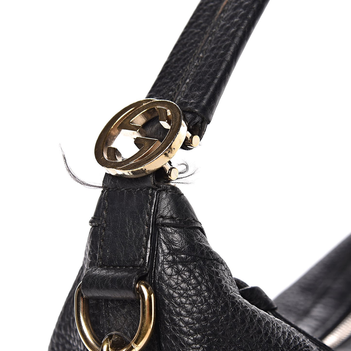 Pebbled Calfskin Small Miss GG Hobo Black