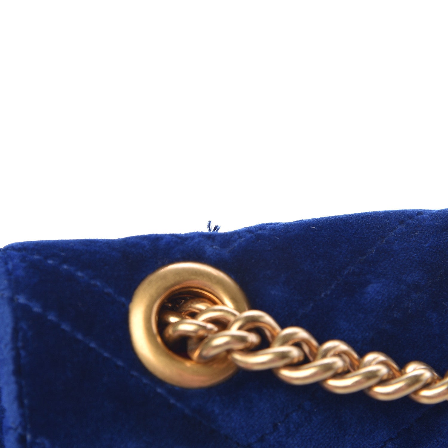 Gucci Velvet Matelasse Mini GG Marmont Shoulder Bag Cobalt Blue 10 of 12