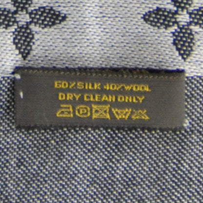 Louis Vuitton Wool Silk Monogram Denim Shawl Black 4 of 5