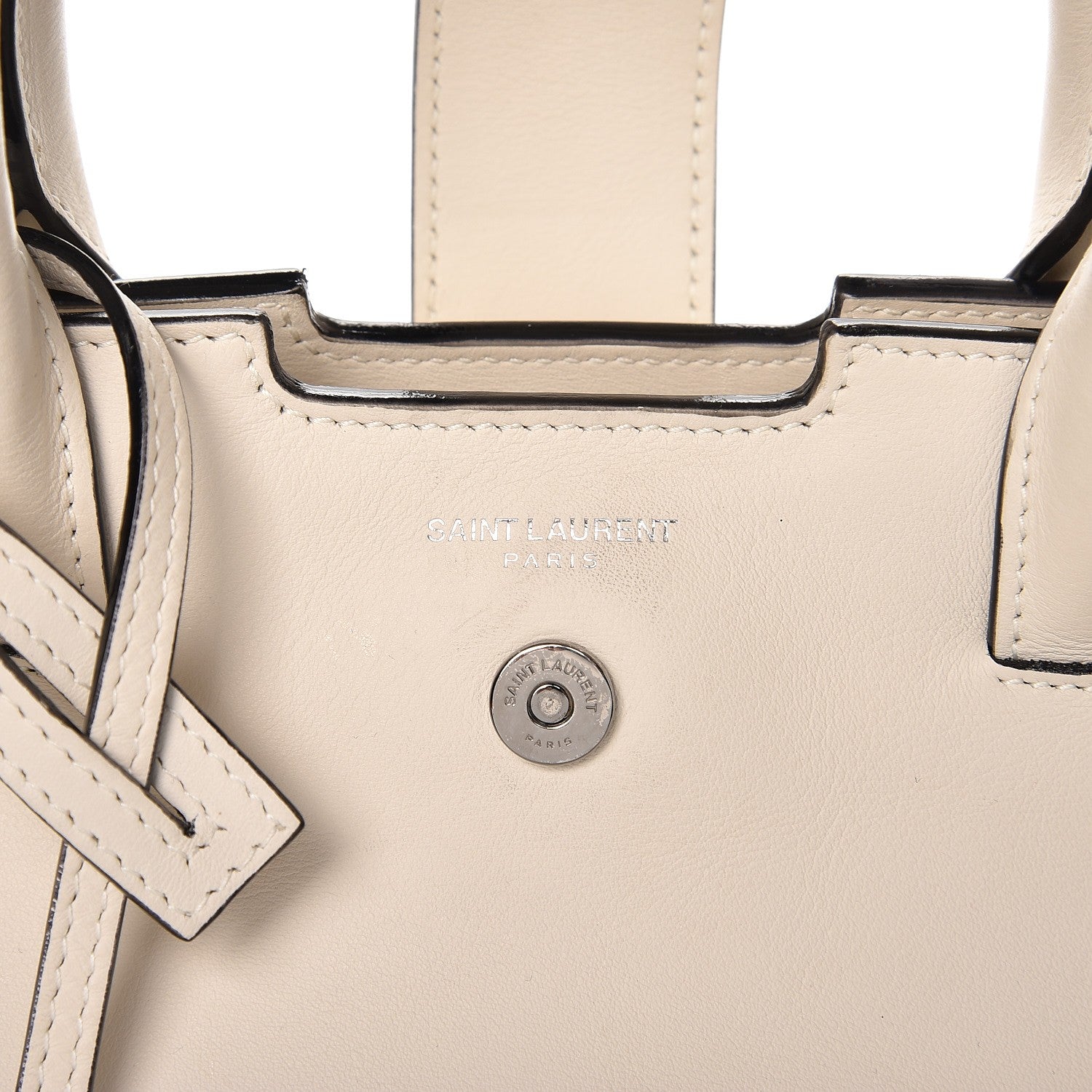 Saint Laurent Calfskin Small Monogram Downtown Cabas Porcellana 8 of 11