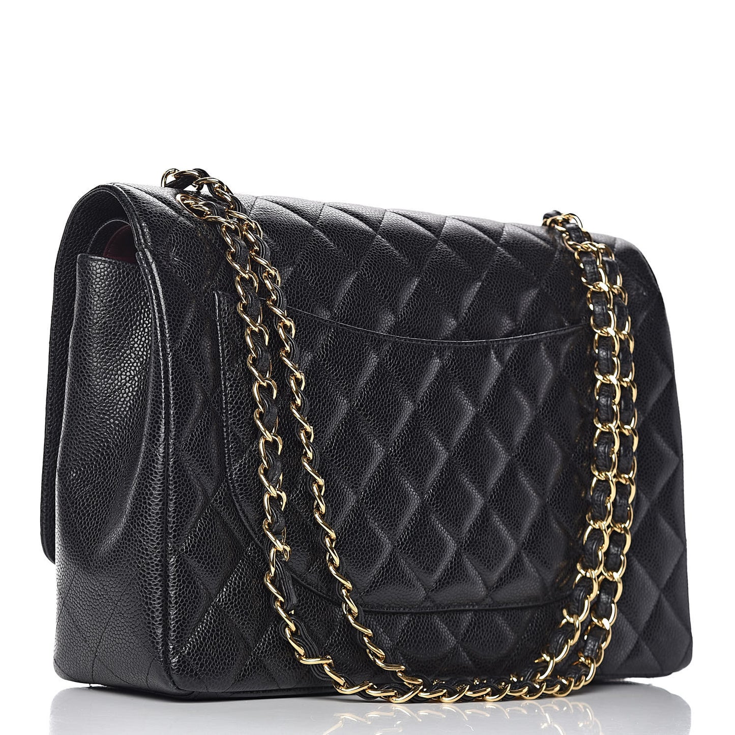 Caviar Quilted Maxi Double Flap Black