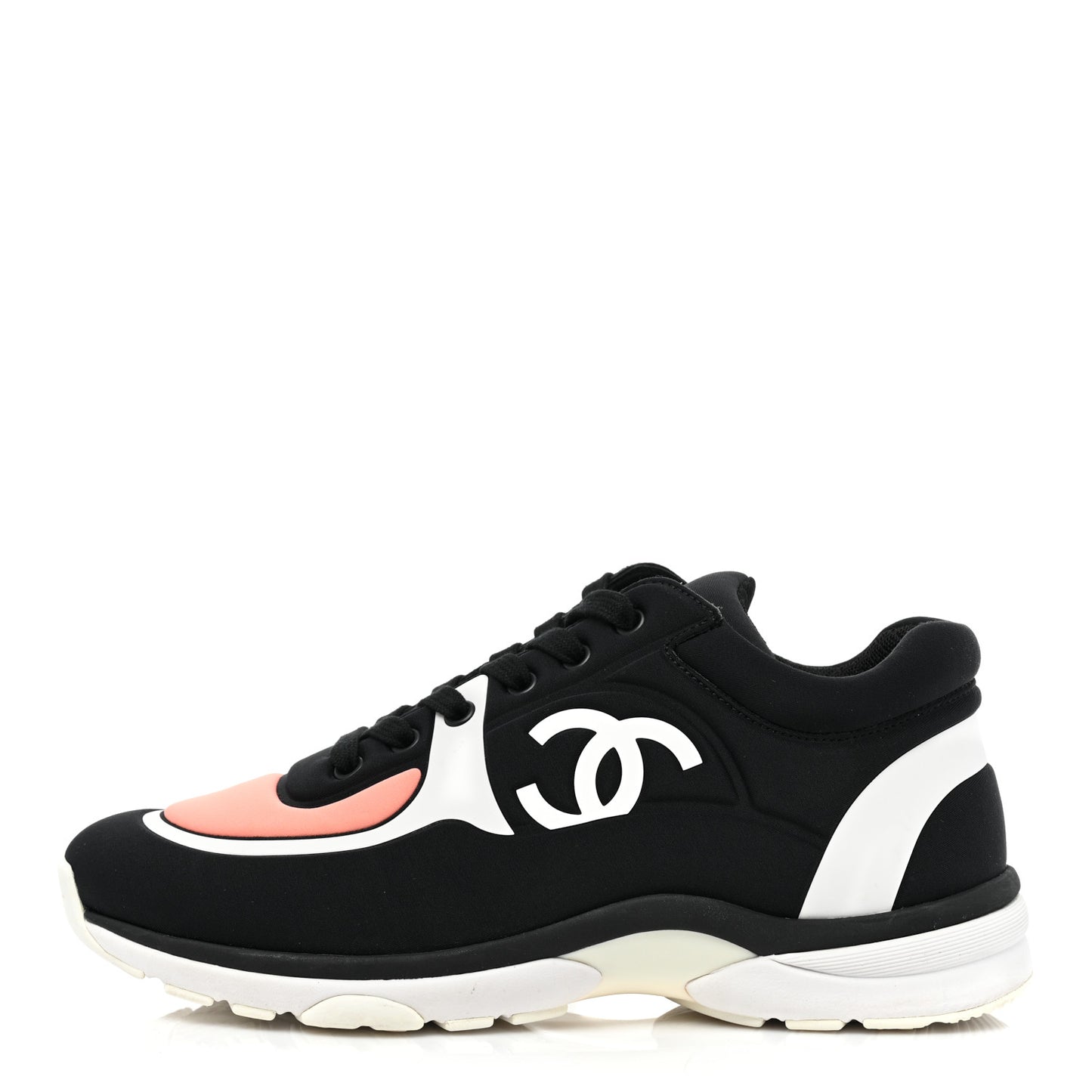 Lycra Fabric Womens CC Sneakers 38.5 Black White Pink