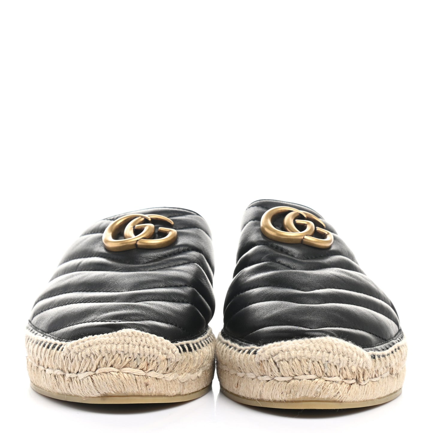 Nappa Matelasse GG Marmont Espadrille Slippers 41 Black