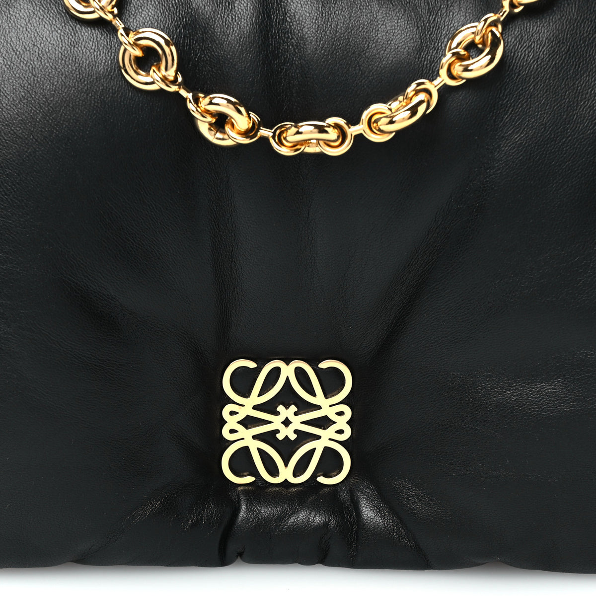 Loewe Lambskin Small Goya Puffer Bag Black 8 of 10