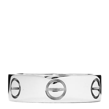 Cartier 18K White Gold 5.5mm LOVE Ring 51 5.75 1 of 4