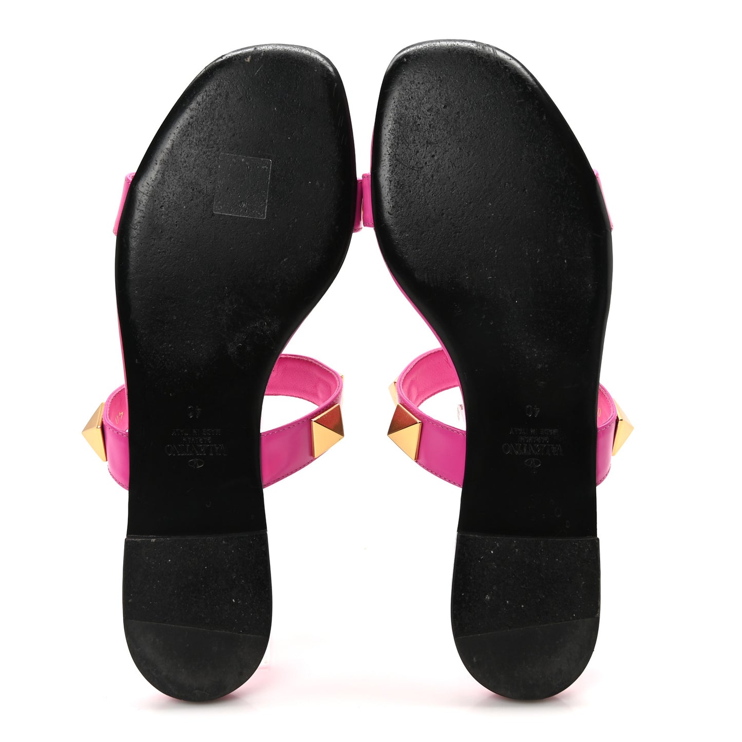 Calfskin Roman Stud Flat Sandals 40 Feminine Pink