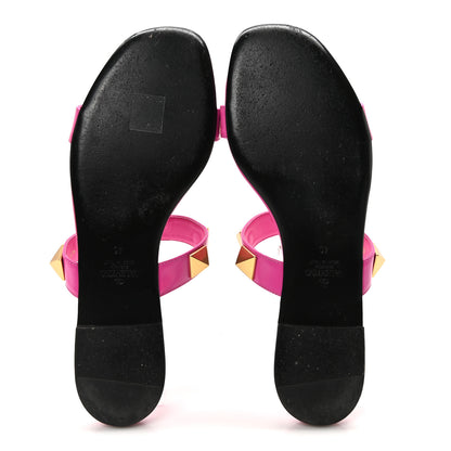 Valentino Garavani Calfskin Roman Stud Flat Sandals 40 Feminine Pink 6 of 9