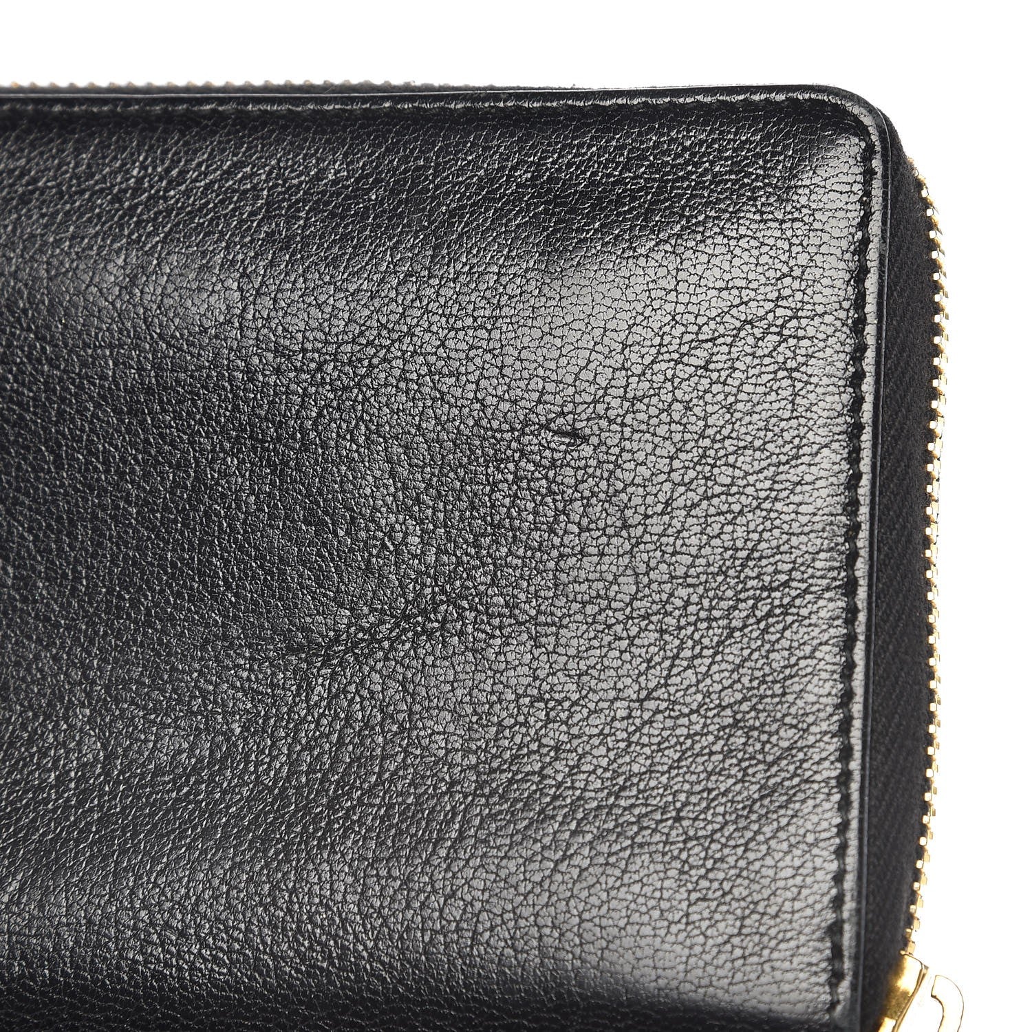 Balenciaga Chevre Gold Metallic Edge Hardware Zip Around Wallet Black 10 of 10