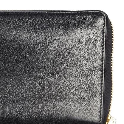Balenciaga Chevre Gold Metallic Edge Hardware Zip Around Wallet Black 10 of 10