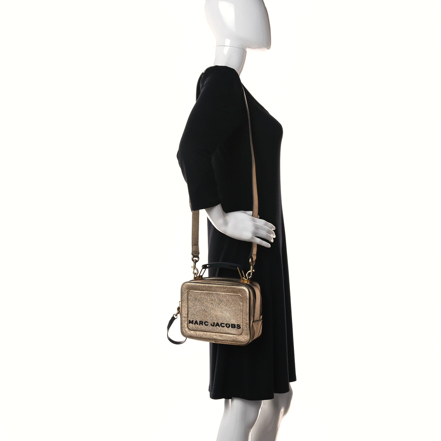 Marc Jacobs Metallic Calfskin The Box 20 Crossbody Gold 2 of 11