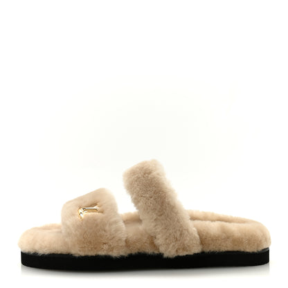 Louis Vuitton Shearling LV Sunset Flat Comfort Mule 40 Beige 1 of 10