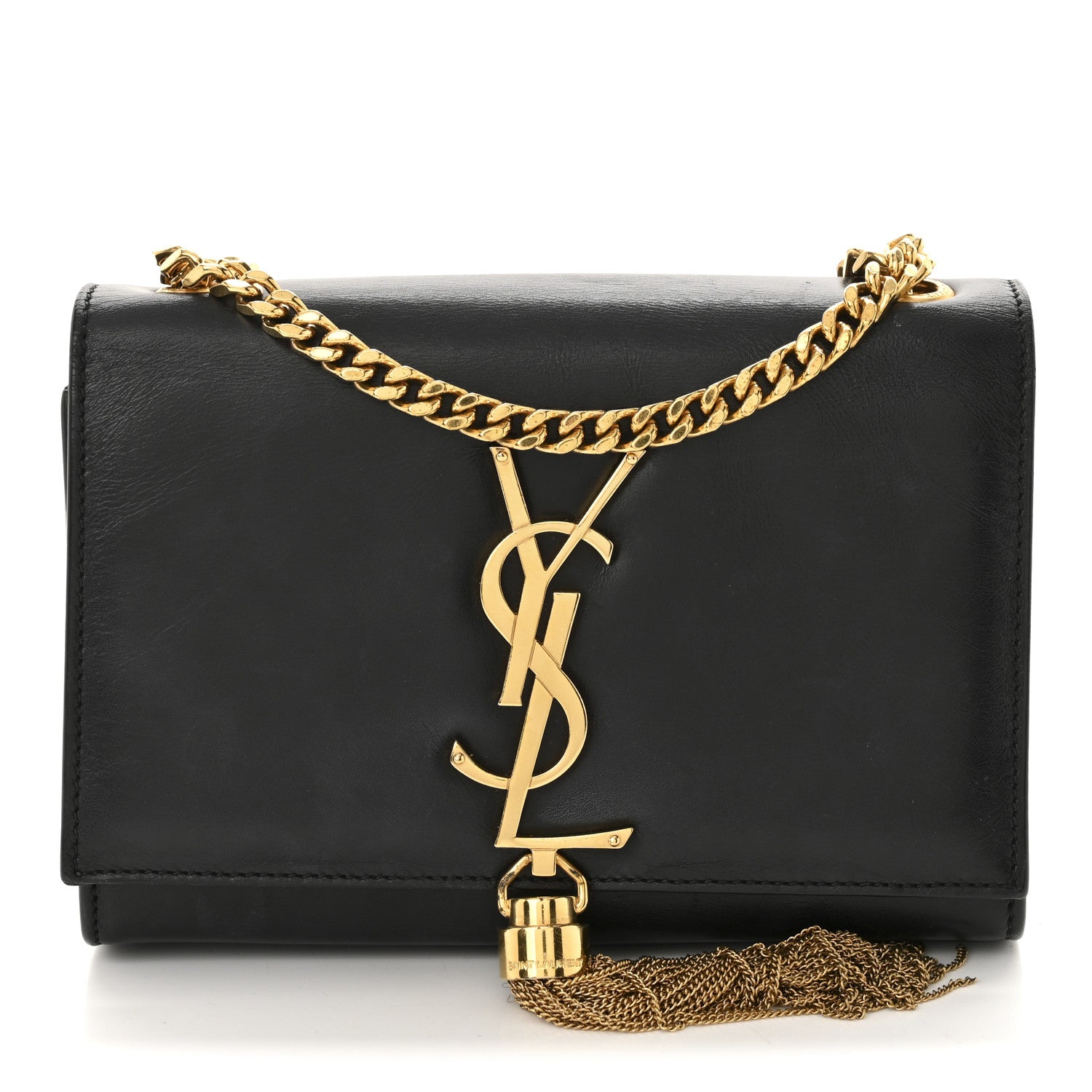 Saint Laurent Calfskin Small Classic Monogram Kate Tassel Satchel Black 1 of 14