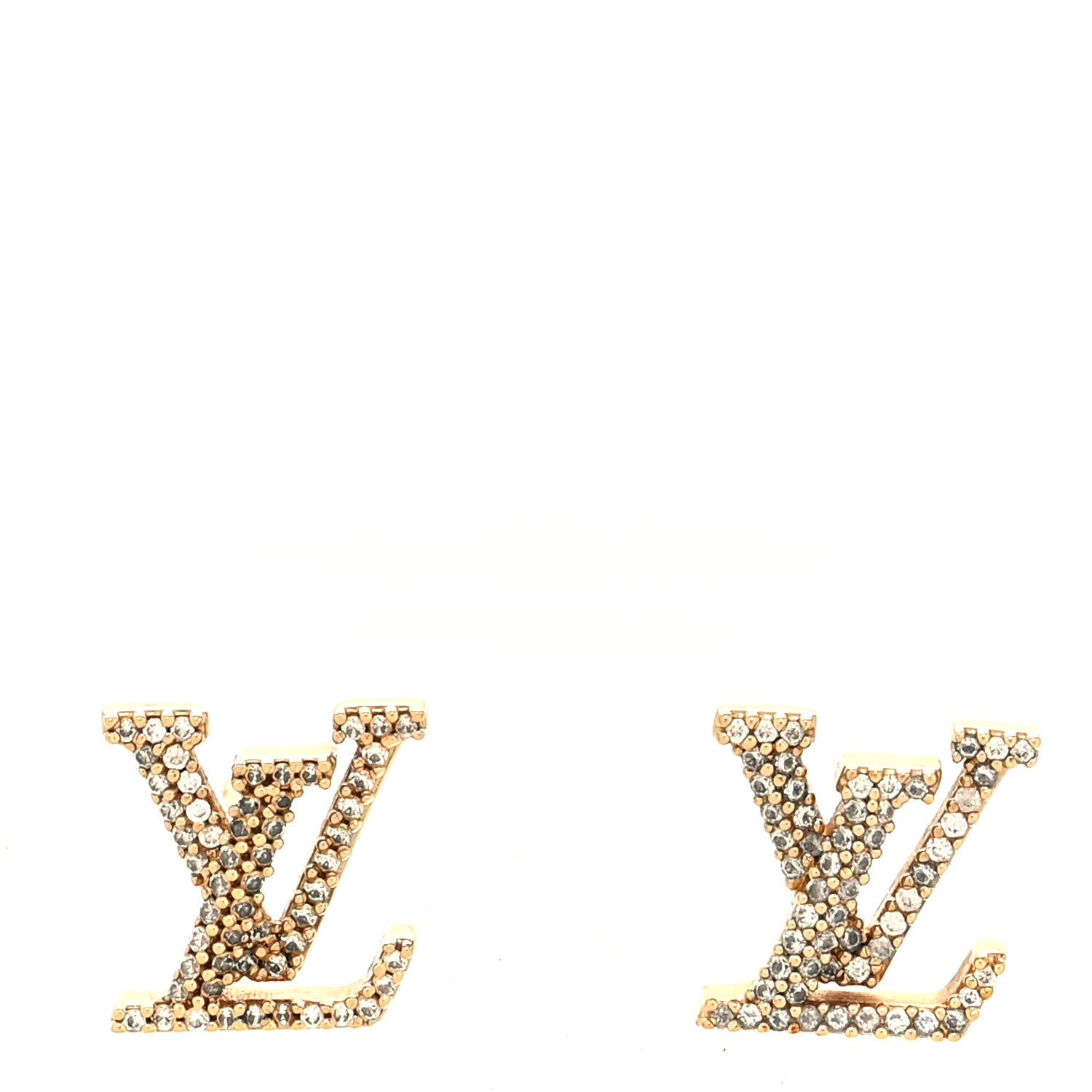 Louis Vuitton Metal Crystal LV Iconic Earrings Gold 1 of 5