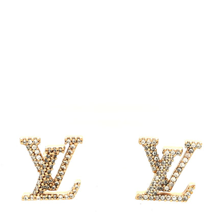 Louis Vuitton Metal Crystal LV Iconic Earrings Gold 1 of 5