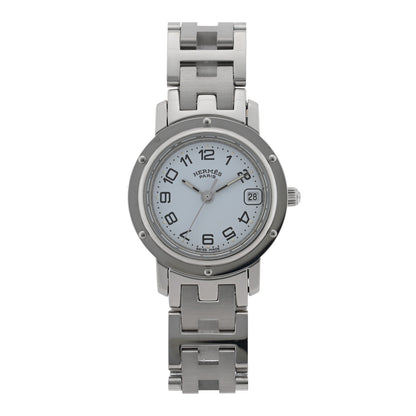Hermes Stainless Steel 24mm Clipper Quartz Watch White 1 of 4