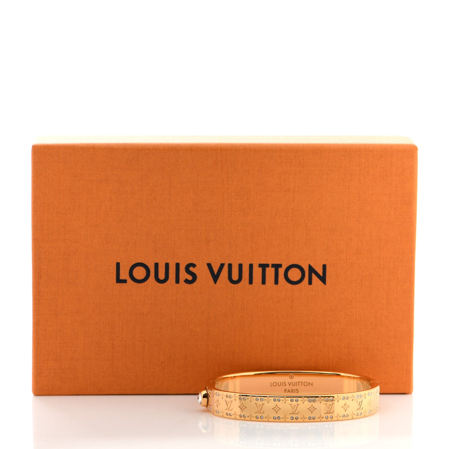 Brass Crystal Monogram Nanogram Strass Cuff S Gold