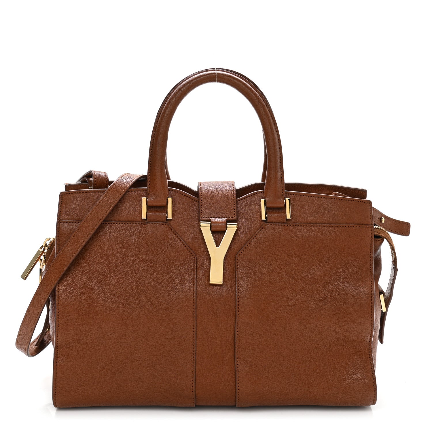 Saint Laurent Sheepskin Small Cabas ChYc Brown 1 of 12