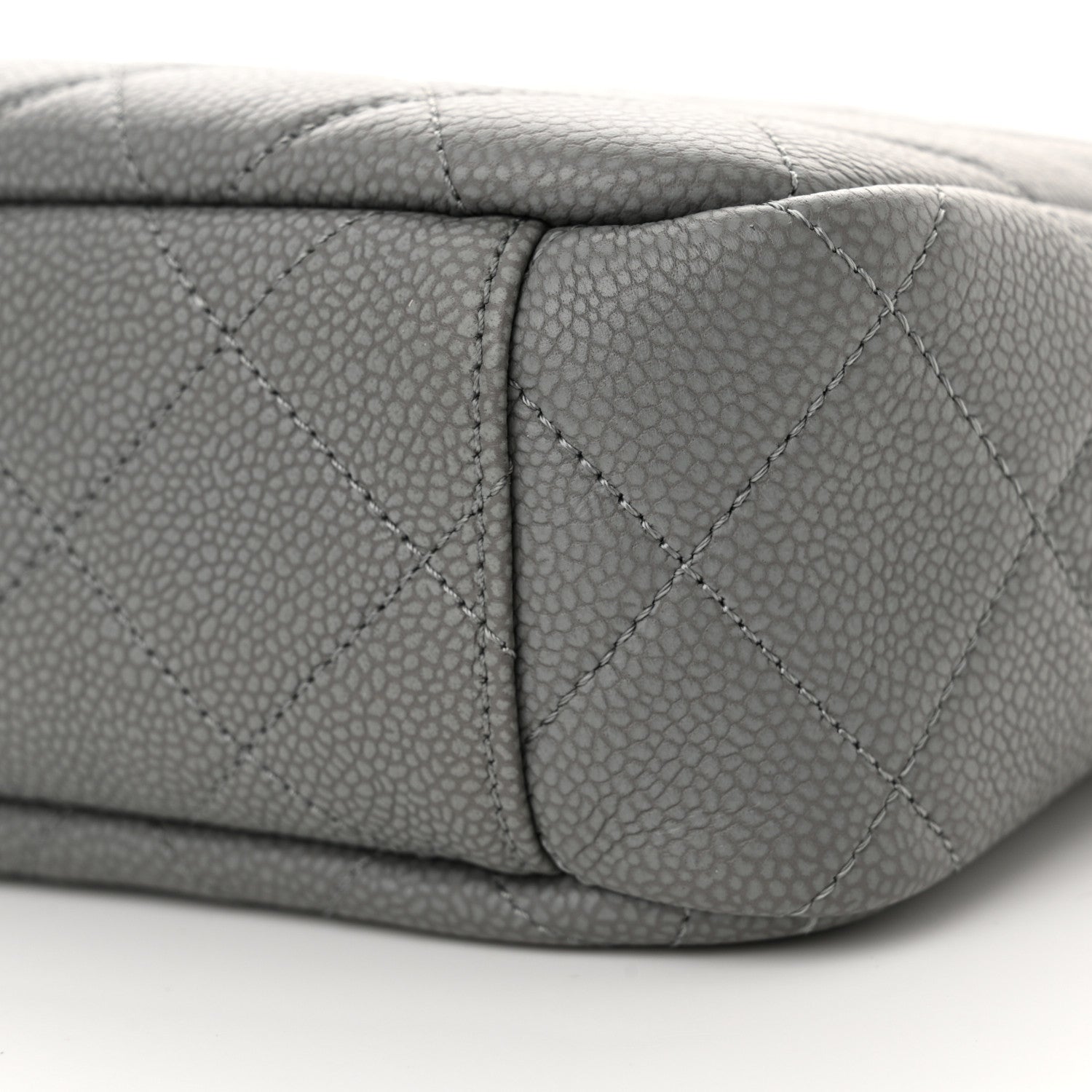 Chanel Iridescent Caviar Flat Quilted Small Coco Tassel Camera Case Grey 10 of 12