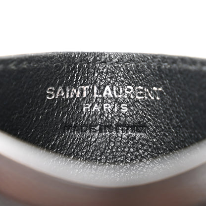Saint Laurent Grain De Poudre Matelasse Chevron Monochrome Monogram Credit Card Case Black 6 of 10