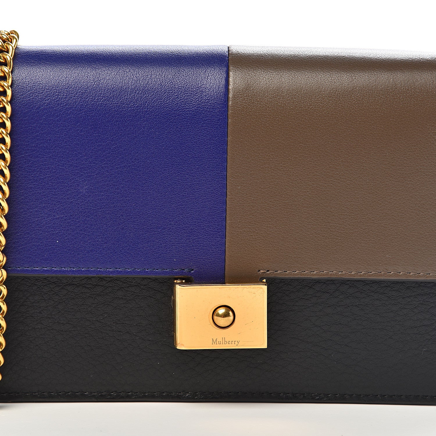 Mulberry Smooth Calfskin Cheyne Clutch Indigo Clay Black 12 of 12