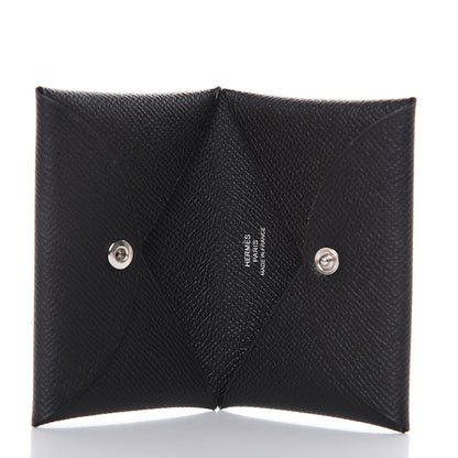 Hermes Epsom Calvi Card Case Black 5 of 8