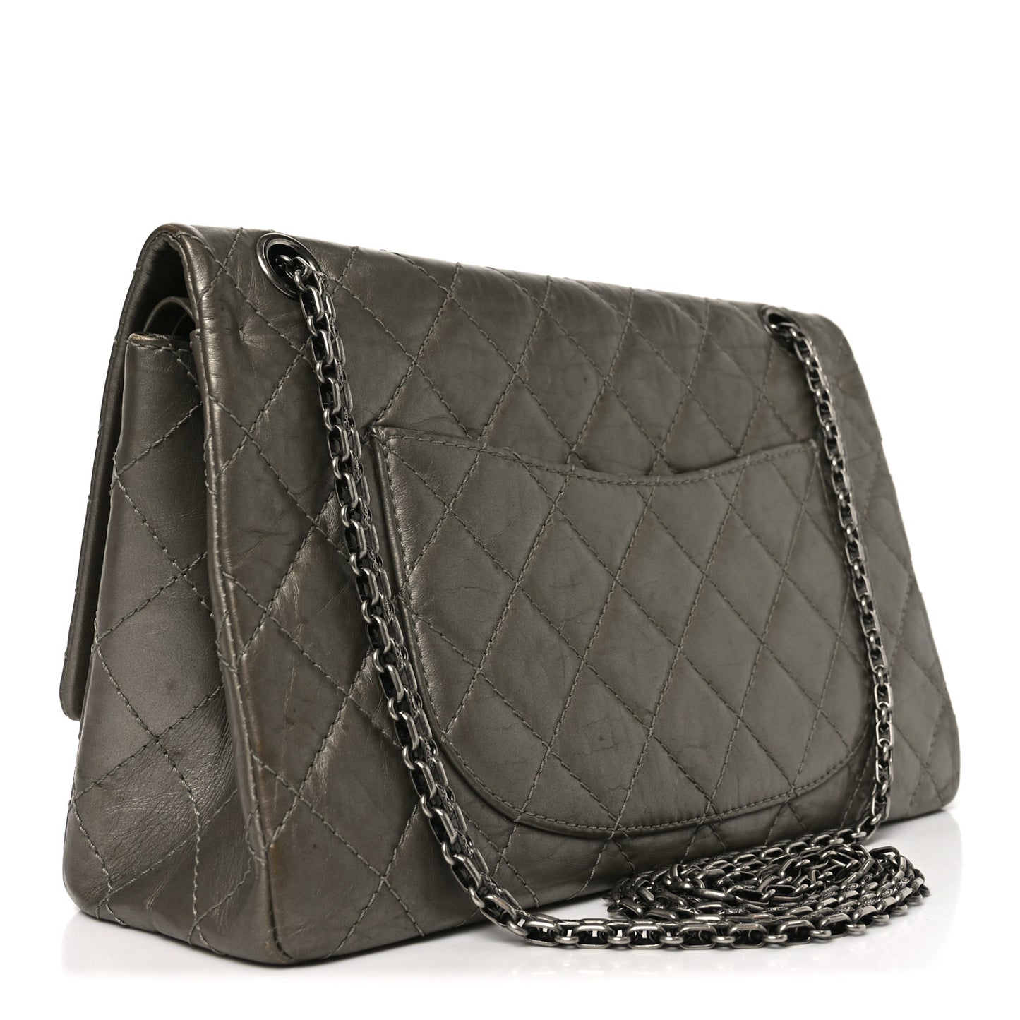 Metallic Aged Calfskin Quilted 2.55 Reissue 226 Flap Dark Gold