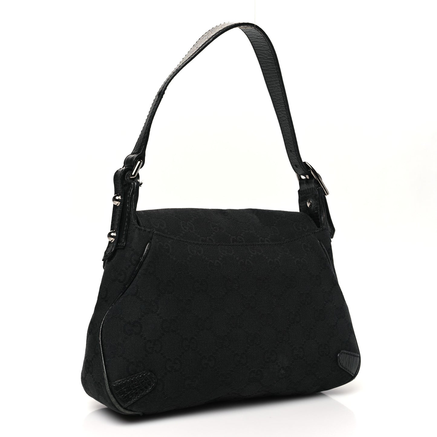 Monogram Horsebit Chain Flap Bag Black