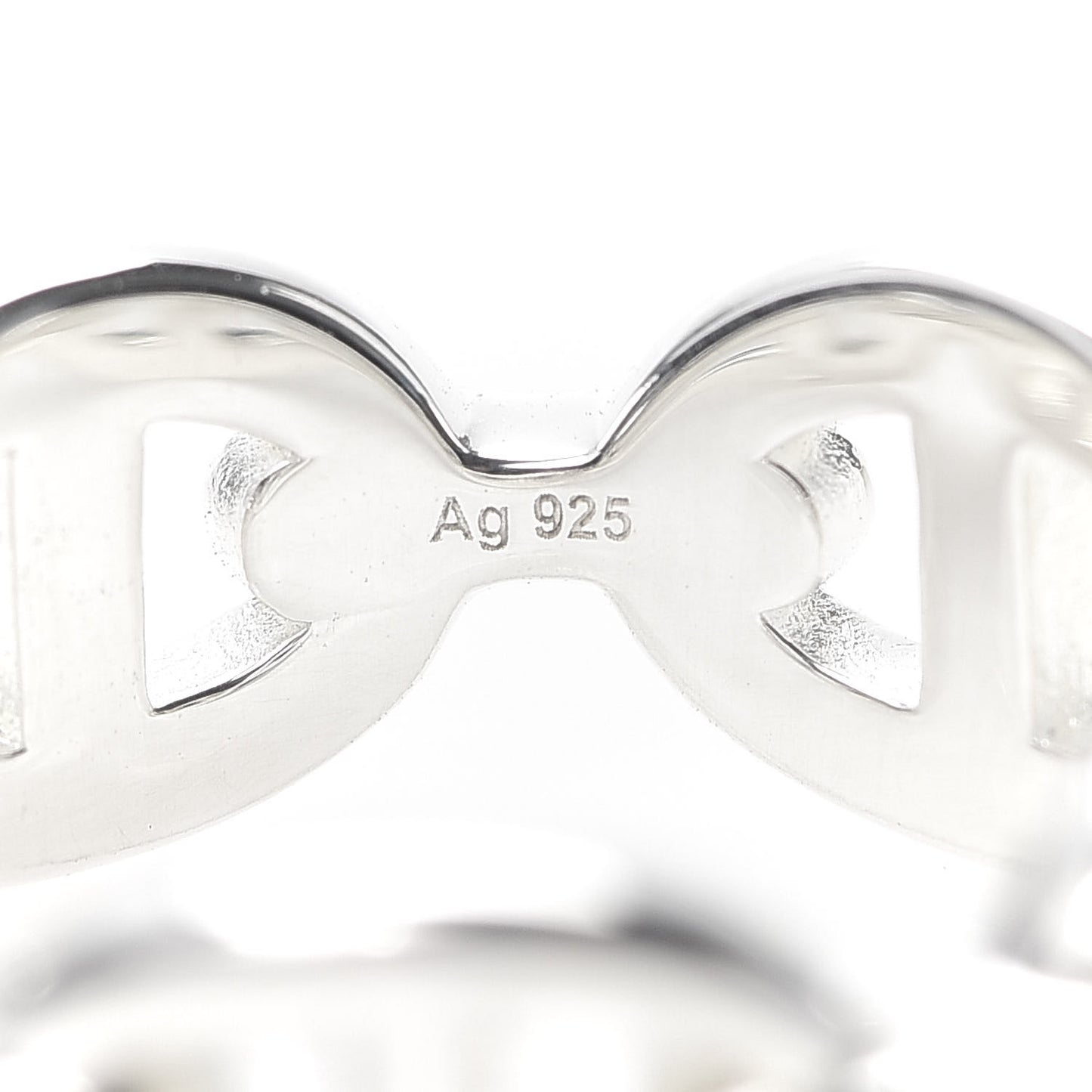 Sterling Silver PM Chaine d'Ancre Enchainee Band Ring 52 6