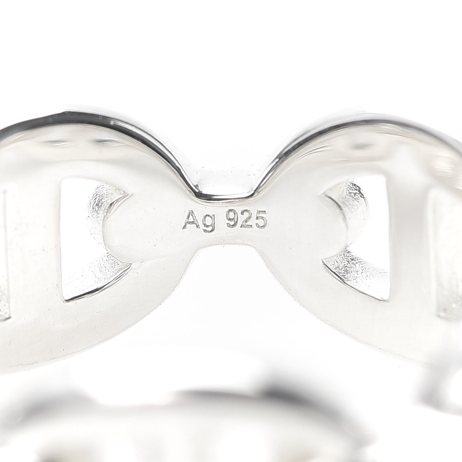 Hermes Sterling Silver PM Chaine d'Ancre Enchainee Band Ring 52 6 6 of 9