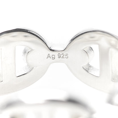 Hermes Sterling Silver PM Chaine d'Ancre Enchainee Band Ring 52 6 6 of 9