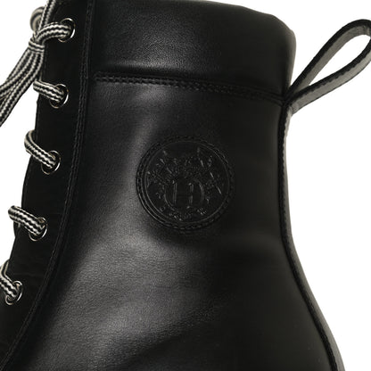 Hermes Calfskin Bridge Ankle Boots 36 Black 11 of 12