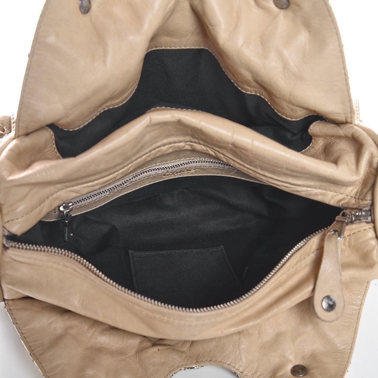 Metallic Python Calfskin Silverado Shoulder Bag Silver Beige