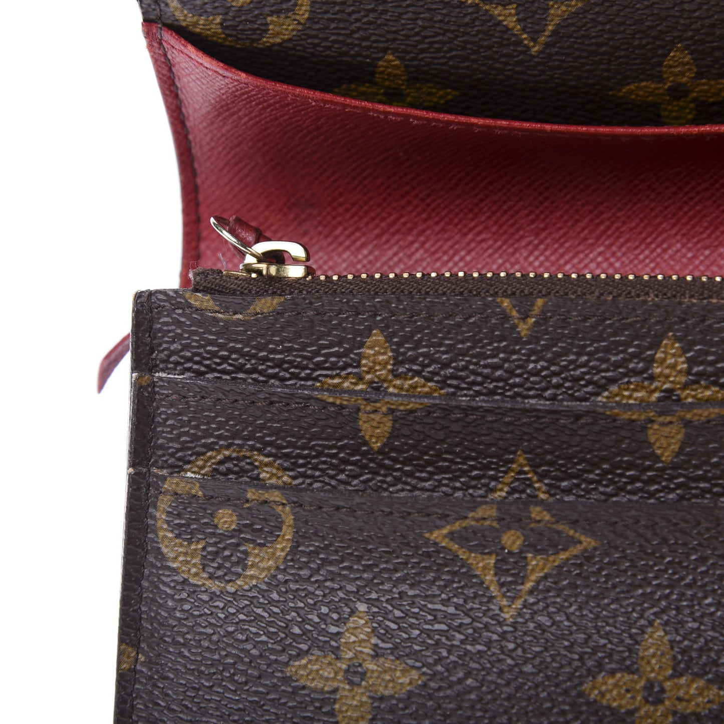 Monogram Emilie Wallet Red
