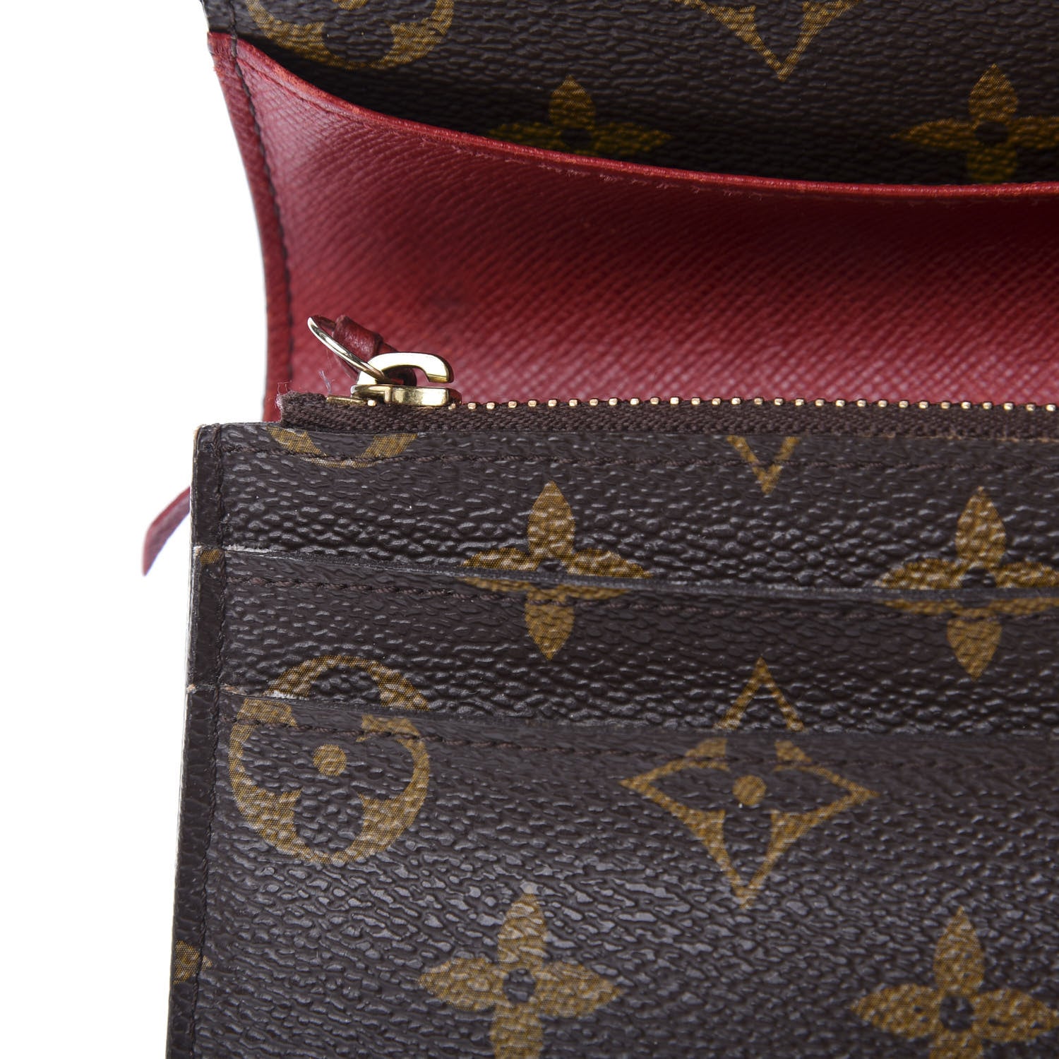 Louis Vuitton Monogram Emilie Wallet Red 7 of 14