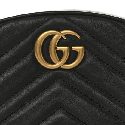Gucci Calfskin Matelasse GG Marmont Belt Bag 75 30 Black 9 of 11