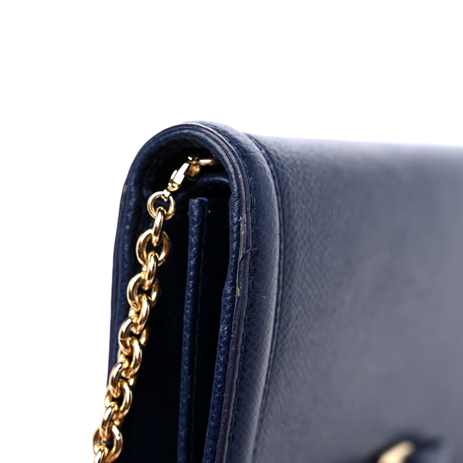 Salvatore Ferragamo Vera Bow Wallet On Chain Blue 13 of 14