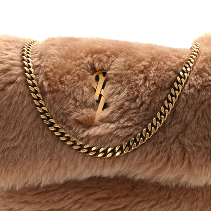 Saint Laurent Shearling Calfskin Small Reversible Monogram Kate Satchel Ecru Dark Brown 8 of 12