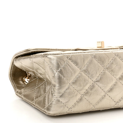 Chanel Metallic Aged Calfskin Quilted 2.55 Reissue Mini Flap Light Gold 9 of 11