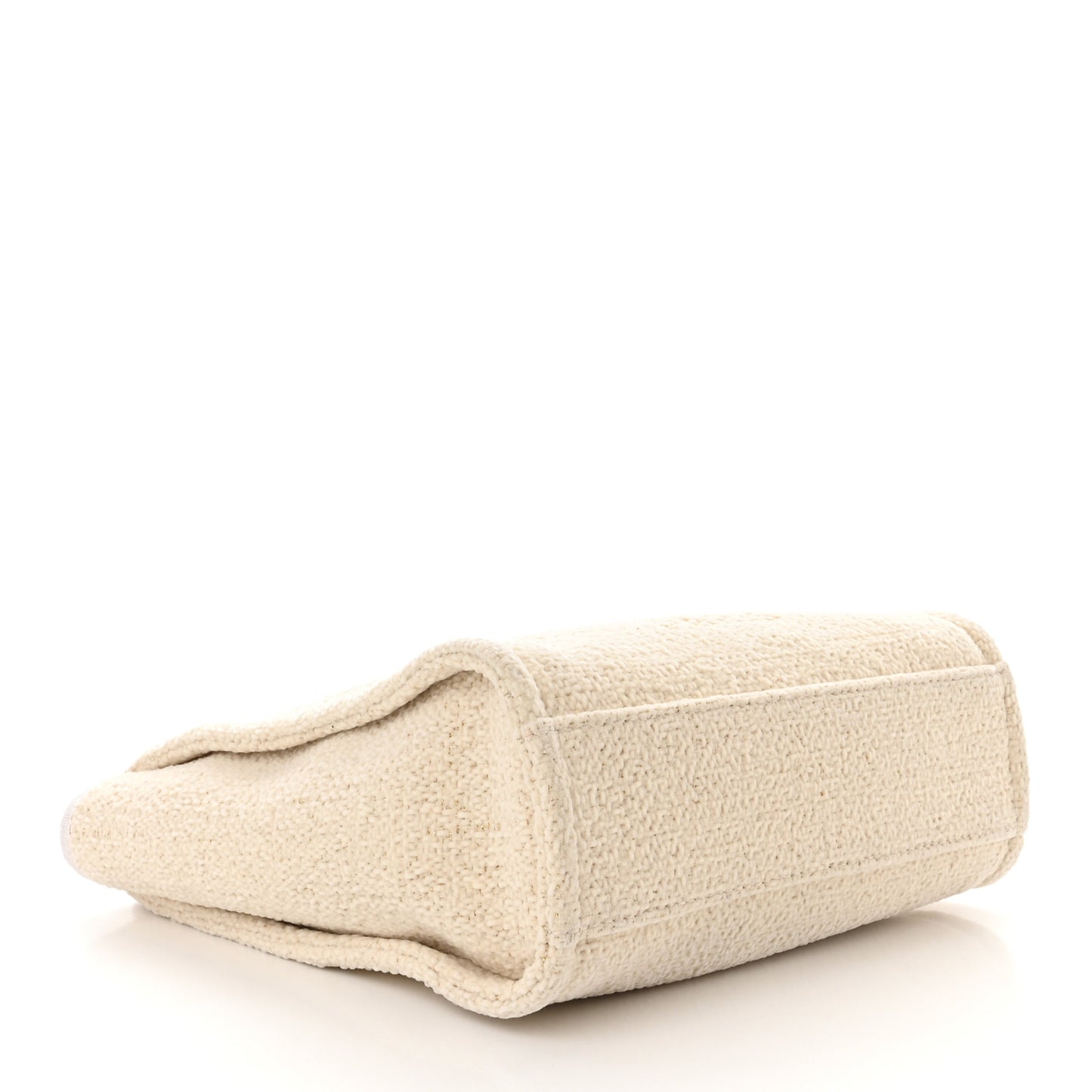 Lurex Boucle Mini Deauville Tote White