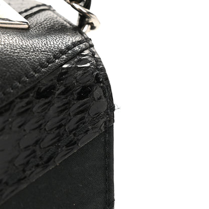 Chanel Calfskin Sheepskin Watersnake Chevron Quilted CC Small Trendy CC Dual Handle Flap Bag Black 24 of 28