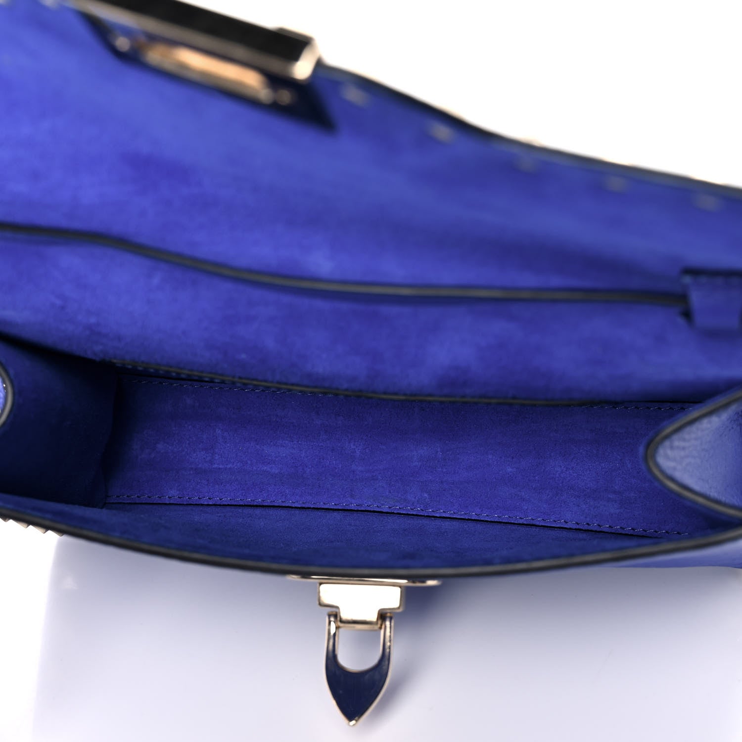 Valentino Garavani Pebbled Calfskin Medium Rockstud Flip Lock Crossbody Bag Acid Blue 5 of 13