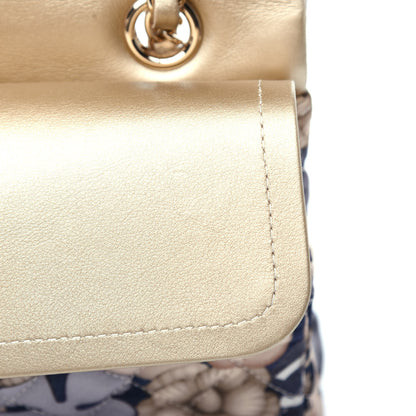 Chanel Nylon Quilted Medium Cat Emoticon Double Flap Navy Gold 11 of 11