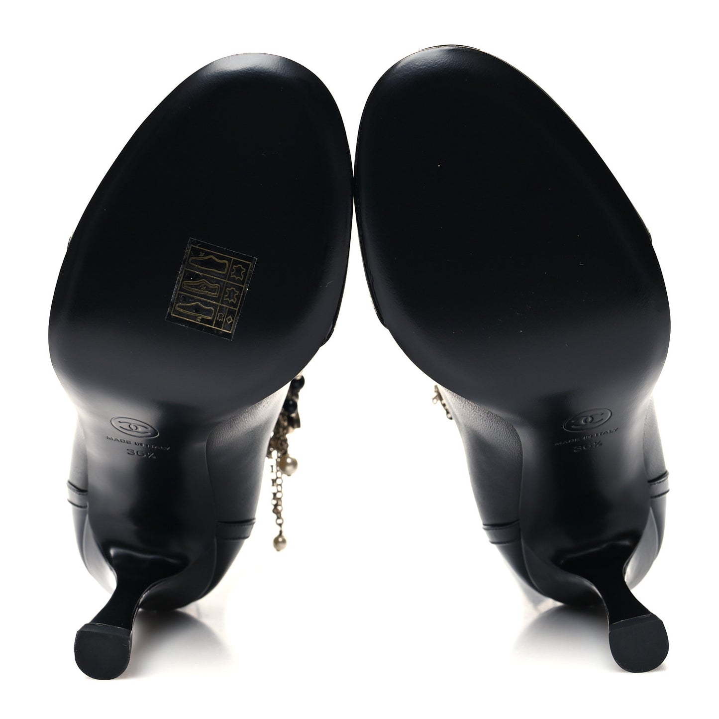 Lambskin Patent Calfskin Ankle Boots 36.5 Black